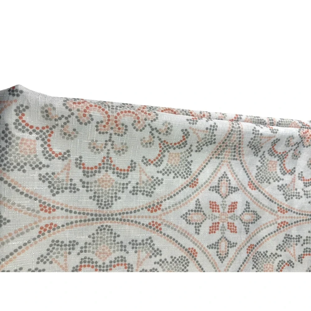 Medallion Print Fabric Shower Curtain The Big One White Orange Gray 72 Long Boho